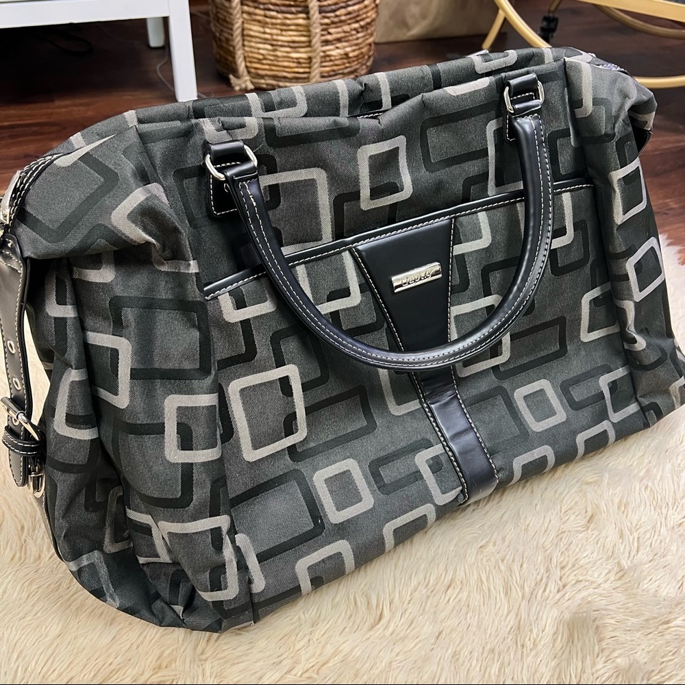 Apt 9 Geometry Pattern Grey Soft Sided Carry On Tote Suitcase